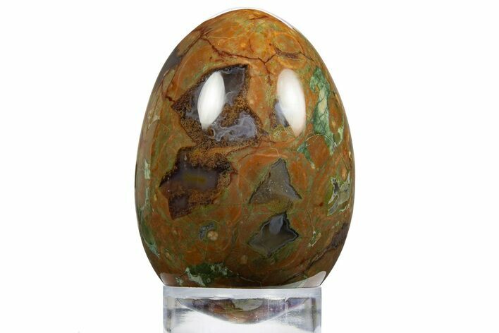Polished Rainforest Jasper (Rhyolite) Egg - Australia #312698